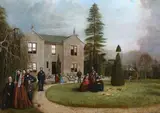 William Geddes, Thomas Lamb, His Wife and Family on the Lawn at Brewhead House, Birkhill