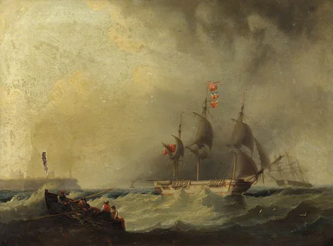 William Garthwaite, The East Indiaman Hotspur leaving the Tyne on her maiden voyage, 1851
