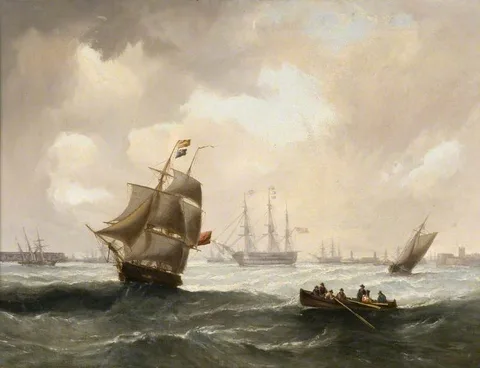 William Garthwaite, Entrance of a River with Shipping
