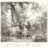 Carl Wilhelm Weisbrod, Cattle with Breastfeeding Woman and Child Playing with a Dog