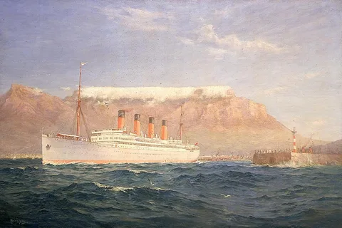 Maurice Randall, The Union Castle steamship Arundel Castle in Table Bay