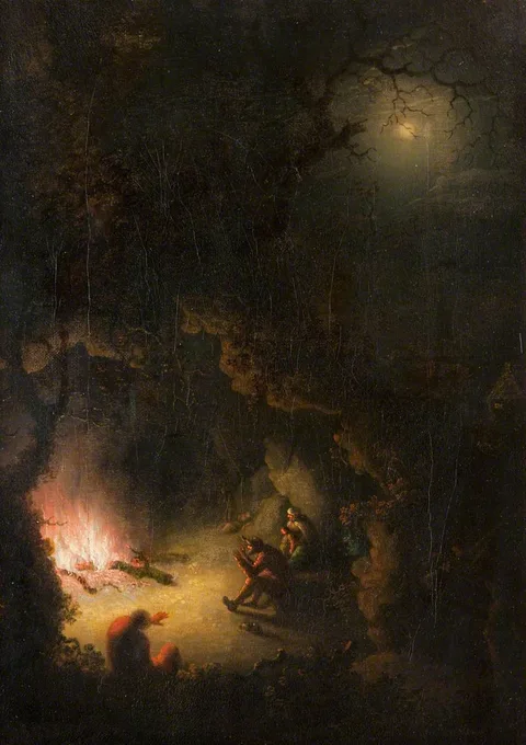 William Smith, Cavern Scene by Firelight