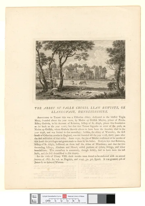 Daniel Lerpinière, The Abbey of Valle Crucis, Llan Egwiste, or Llanegwast, Denbeighshire