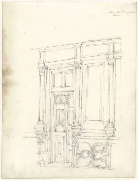 Johan Adolph Rust, Deur in de afsluiting van de Drapenierskapel in de Nieuwe Kerk te Amsterdam