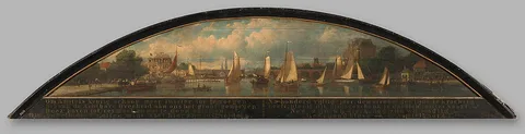 Johan Adolph Rust, Gezicht op de Hoge Sluis te Amsterdam, vanaf de Amstel Jachthaven