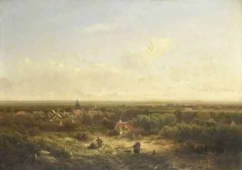 Pieter Kluyver, Distant View with a Village