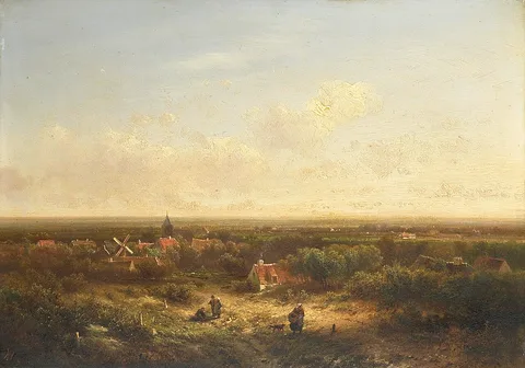 Pieter Kluyver, Distant View with a Village