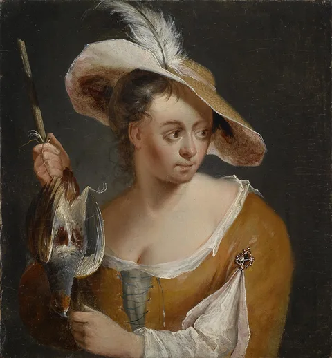 Melchior Brassauw, A woman with a partridge on a stake