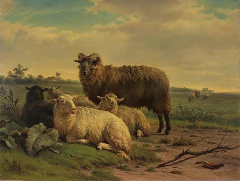 Frans Lebret, Landscape with Sheep