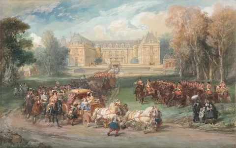 Eugène Lami, Louis XIV Driving his Coach in the Park of Versailles