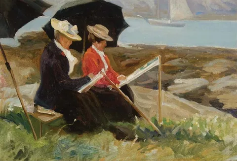 Eric Hudson, Maud Briggs Knowlton and Alice Swett