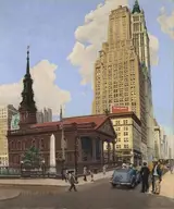 Saul Berman, St. Paul's Chapel with Woolworth Building