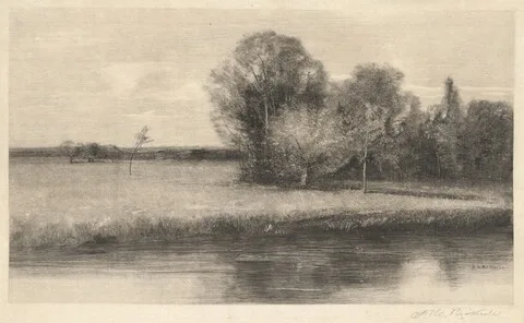 Albion Harris Bicknell, A Sun-dappled Meadow by a River