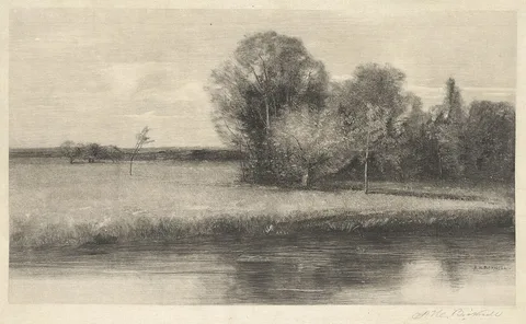 Albion Harris Bicknell, A Sun-dappled Meadow by a River