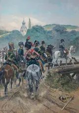Richard Caton Woodville Jr., Napoleon Crossing the Bridge to Lobau Island