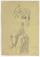 John Downman A.R.A, Study after Antique Statue of Seated Putto Holding Mask of Silenus