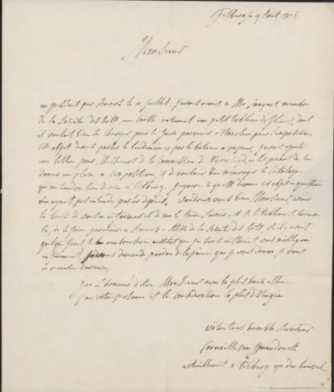 Cornelis van Spaendonck, Brief aan Adriaan van der Willigen