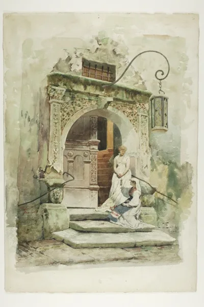 Lawrence Earle, Two Women in a Doorway