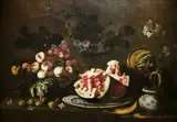 Giovanni Battista Ruoppolo, Still life with fruit (detail).