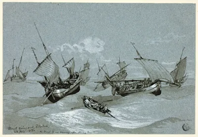 R.A. Clarkson Stanfield, Boats Going Out, Entretat