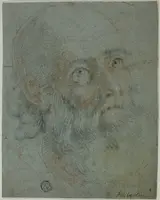 detto il Cigoli Ludovico Cardi, Head of a Bearded Man, Looking Up to Right: Study for Saint Catherine of Alexandria Disputing with the Pagan Priests