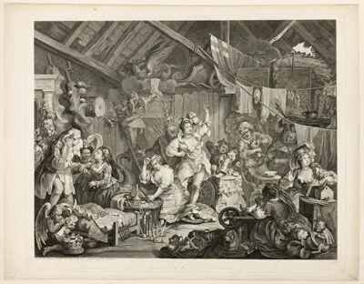 a William Hogarth, Strolling Actresses Dressing in a Barn