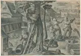 Jan van der Straet Giovanni Stradano, The Capture of a Swarm of Bees in a Farmyard