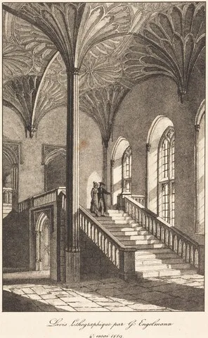 Godefroy Engelmann, Man and Woman Descending Staircase
