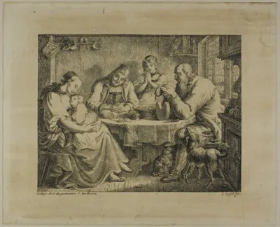 Godefroy Engelmann, Family Seated at a Table