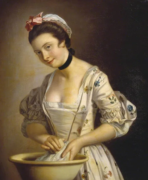 Henry Morland, A Lady’s Maid Soaping Linen