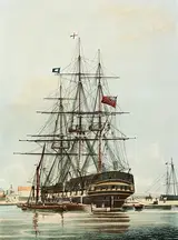 Charles Henry Seaforth, The East Indiaman Repulse (1820) in the East India Dock Basin.