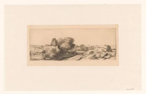 Amand Durand, View of the Diemerdijk with a milkman and cottages ('Het melkboertje')