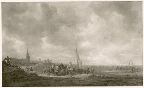 Frans de Hulst, Fischverkauf am Strand v. Scheveningen