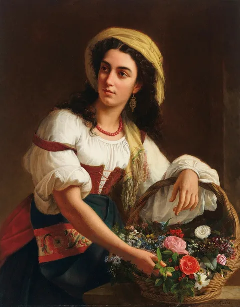 Luigi Rubio, An Italian beauty holding a basket of flowers