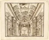 Pietro Gonzaga, Fantasy of a Great Hall with Basketweave Columns