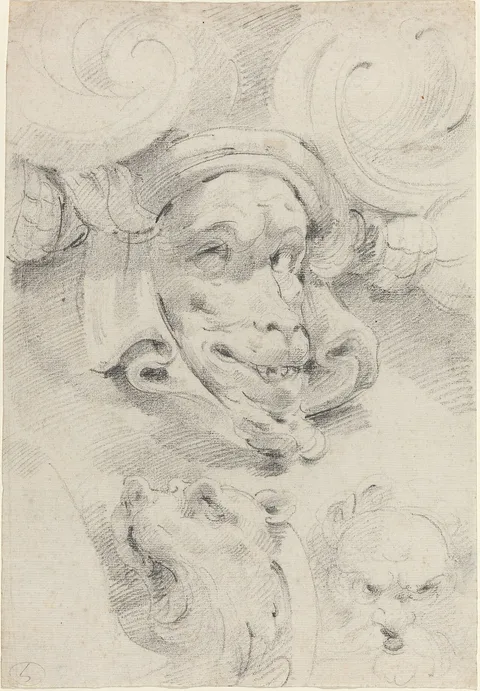 Pierre Puget, Ornamental Sketches with Grotesque Masks