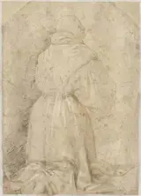 Domenico Ghirlandaio, Knielende monnik, op de rug gezien