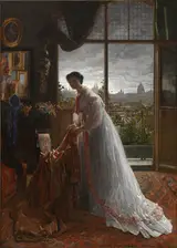 Edouard Frederic Wilhelm Richter, Lady Standing before an Open Window