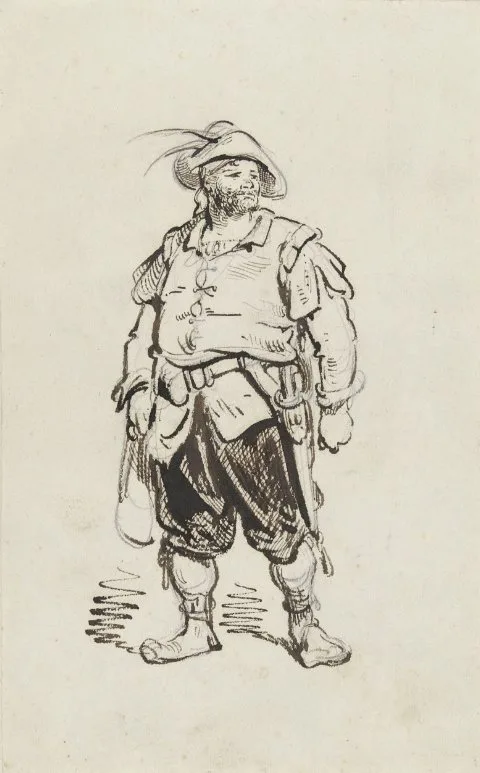Gustav Dore, Studie van een soldaat uit het begin der 17e eeuw