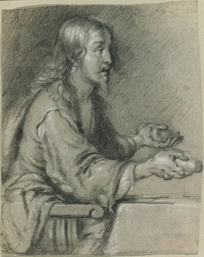 A la Manera de Bernardo Strozzi, Christ at Emmaus Presenting the Bread