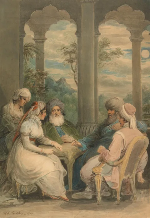 Samuel Shelley, Prince Rasselas and His Sister Conversing in Their Summer Palace on the Banks of the Nile