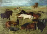 John Trivett Nettleship, Wild Horses and Pigs