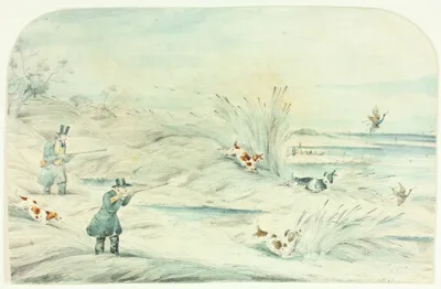 Henry Alken Snr., Hunt Crossing Stream Shooting Ducks