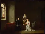 Jean Baptiste Mallet, Young Woman Kneeling Before a Priest