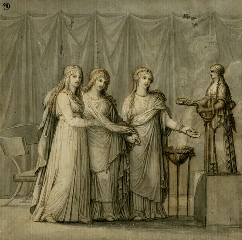 Jean Baptiste Mallet, Vestal Virgins Making an Offering