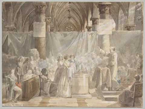 Jean Baptiste Mallet, A Christening in Revolutionary France