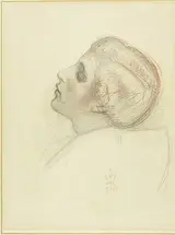 Pra Sir John Everett Millais, Study for the Head of the Rescuing Lover in Escape of the Heretic