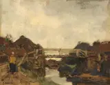 J.H. Maris, Wooden Bridge across a Canal at Rijswijk