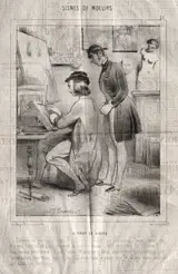 Joseph Charles Traviés de Villers, Scènes de moeurs:  La Droit de visite.  J'espère ne pas vous gener?...