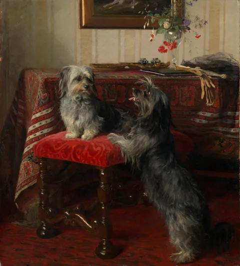 Otto Weber, Dot and Cairnach, Skye terriers